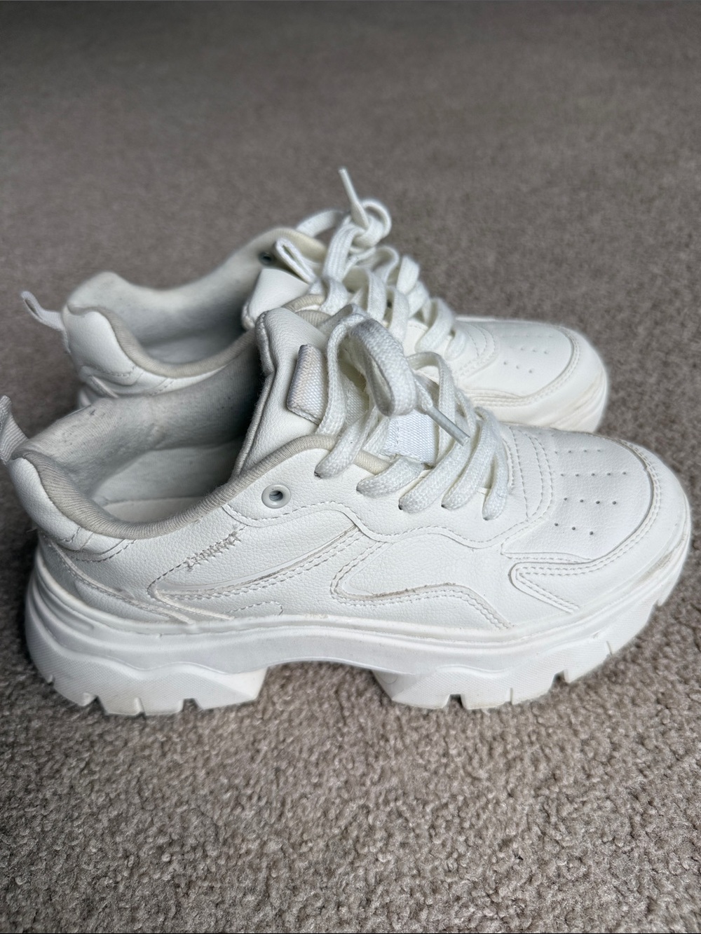 Zara White Chunky Platform Sneakers size 36